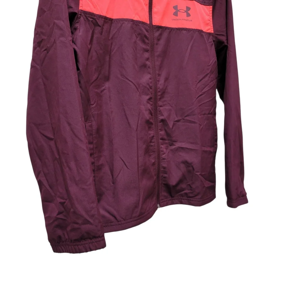 Under Armour Youth Full-Zip Windbreaker Hoodie Long-Sleeves Size Large